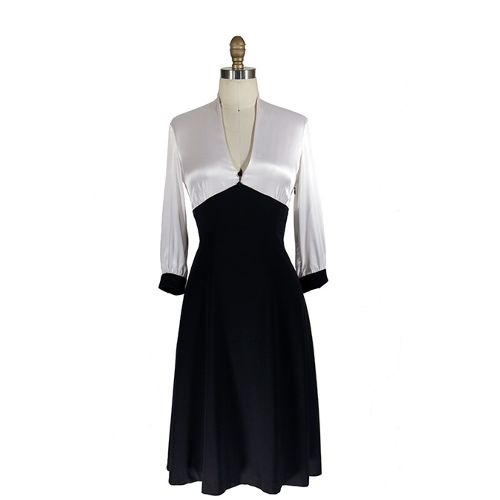 Anya Ponorovskaya black and cream midi dress